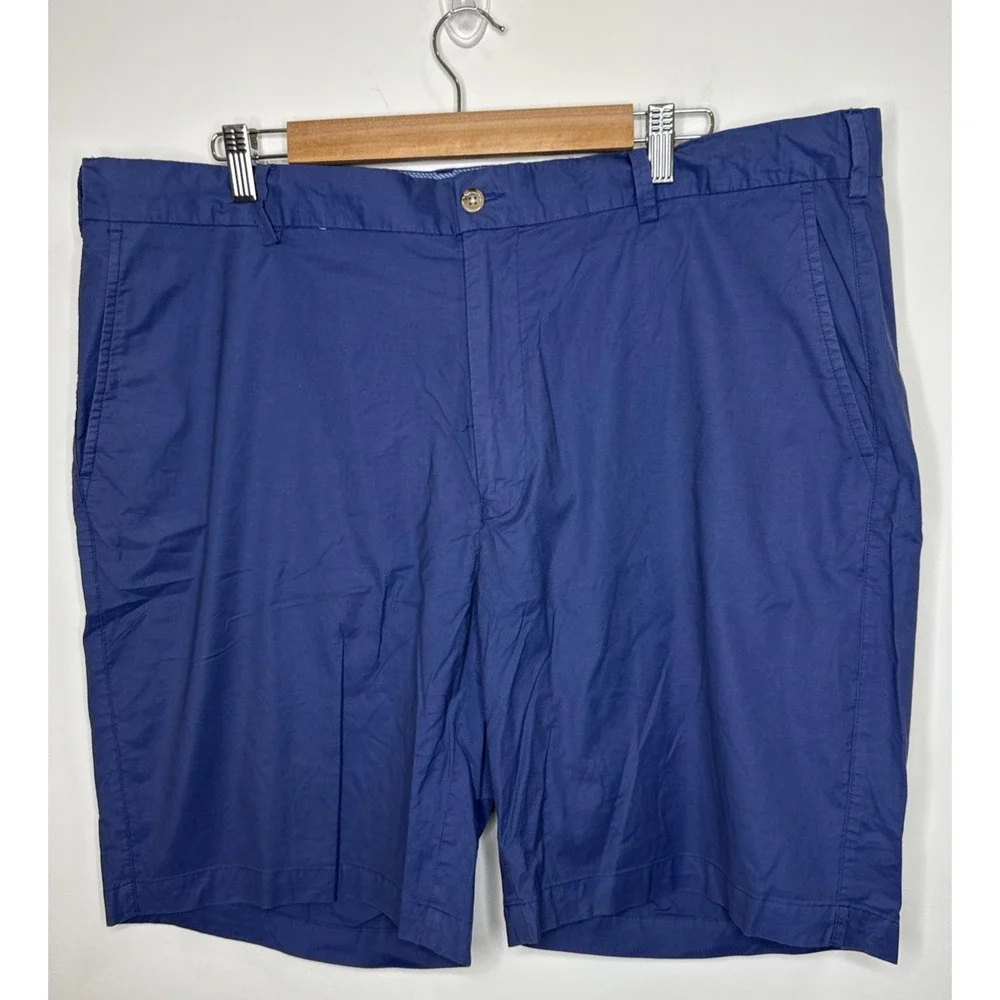 Peter Millar Shorts 40 Blue Seaside Poplin Cotton Blend Golf Chino Performance